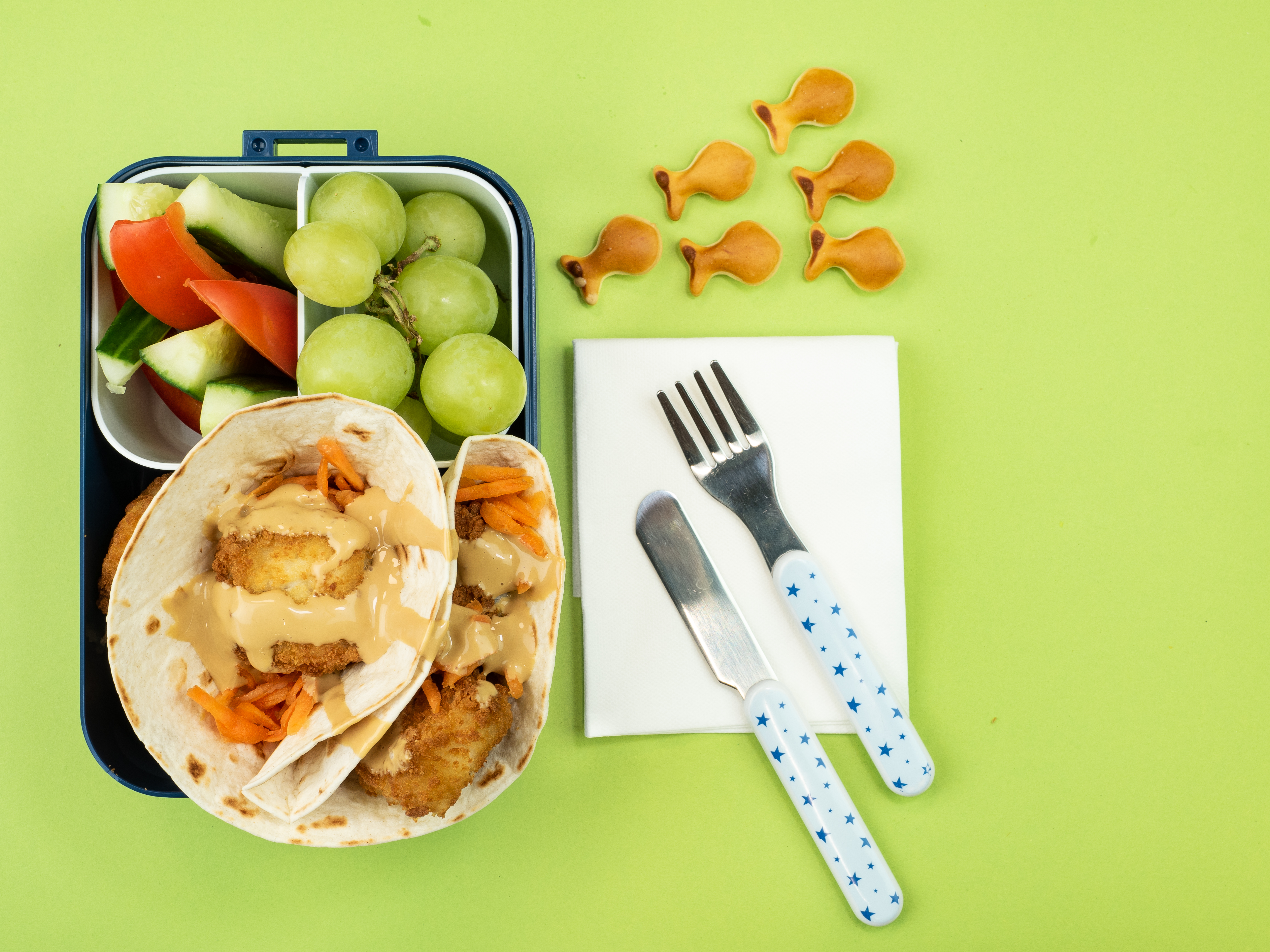 Matpakke med sprøpanert torsk